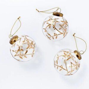 Threshold Studio McGee Set of 3 Glass Botanical Ornaments